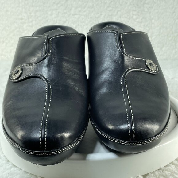 Cole Haan Mule Clog Women’s 10 B Black Leather Slip On Platform Heel Pump - Picture 4 of 9